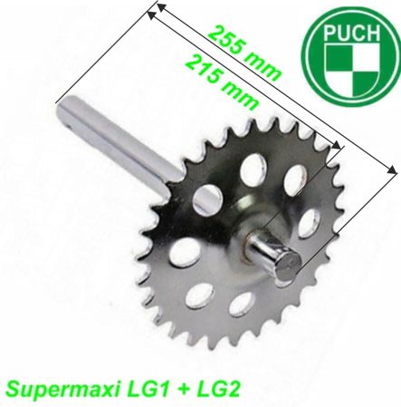 Mofa Tretlagerwelle Maxi ohne Kurbel 28Z 255 mm für Kat